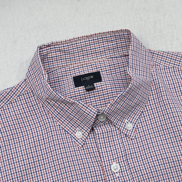 J.CREW Button Up Dress Shirt Plaid Long Sleeve Front Pocket Mens Size Large - Picture 6 of 10